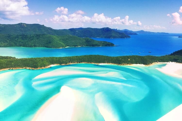 Aerial view looking towards whitehaven beach from hill inlet in the whitsundays © tourism and events. List Of The Most Amazing Beaches That You Should Definitely Visit